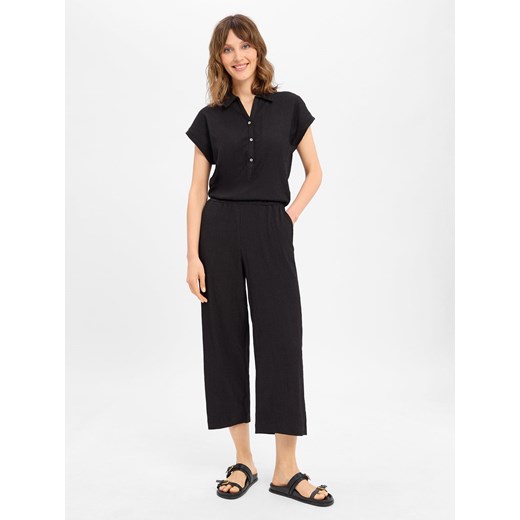 Opus Kombinezon damski - Melti Kobiety Sztuczne włókno czarny jednolity ze sklepu vangraaf w kategorii Kombinezony damskie - zdjęcie 184010388