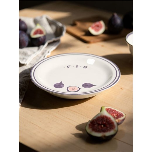 Sinsay - Talerz ceramiczny z nadrukiem figi - fioletowy ze sklepu Sinsay w kategorii Talerze - zdjęcie 184011267