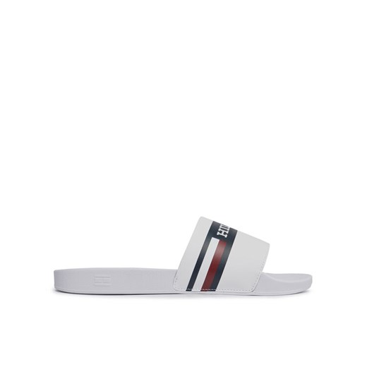Klapki Tommy Hilfiger Corporate Hilfiger Pool Slide FM0FM04911 Biały Tommy Hilfiger 45 eobuwie.pl