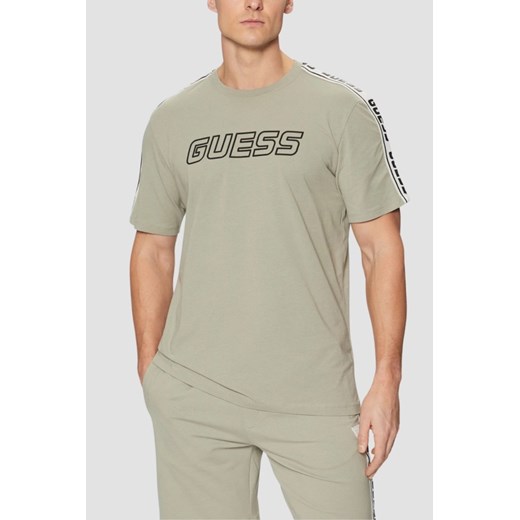 GUESS Zielony t-shirt męski Arlo, Rozmiar S ze sklepu outfit.pl w kategorii T-shirty męskie - zdjęcie 184012615