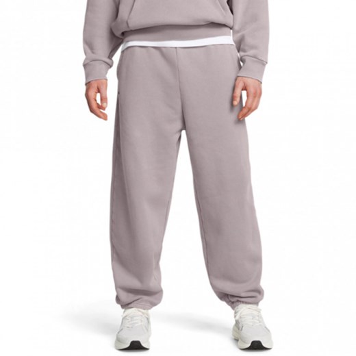 Męskie spodnie dresowe Under Armour UA Icon Hwt Flc Wash Os Pant - beżowe ze sklepu Sportstylestory.com w kategorii Spodnie męskie - zdjęcie 184012677