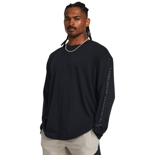 Męski longsleeve z nadrukiem Under Armour UA HW Tonal Wordmark LS - czarny ze sklepu Sportstylestory.com w kategorii T-shirty męskie - zdjęcie 184012696