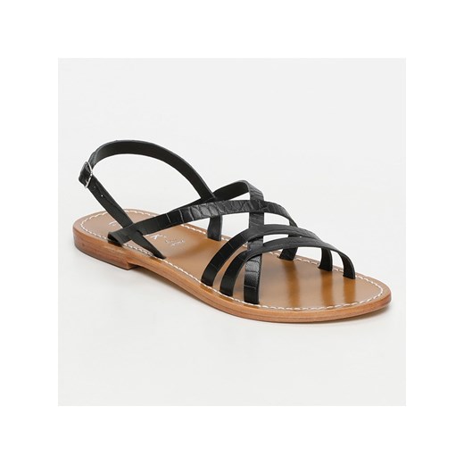 CALANK Skórzane sandały w kolorze czarnym ze sklepu Limango Polska w kategorii Sandały damskie - zdjęcie 184014406