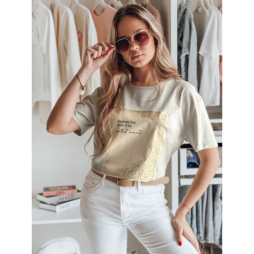 T-shirt damski CHANTE szary Dstreet RY2595 ze sklepu DSTREET.PL w kategorii Bluzki damskie - zdjęcie 184014617