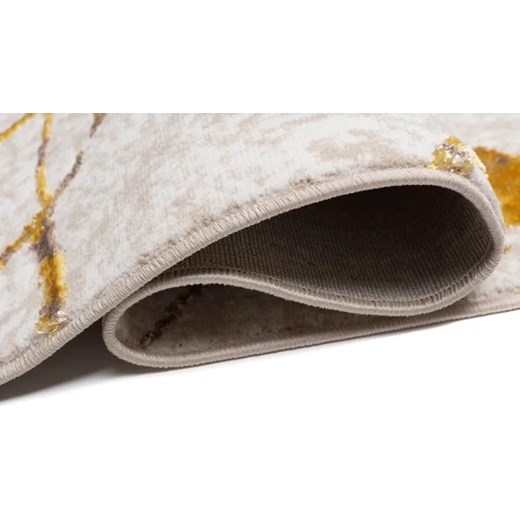 Beżowo-złoty marmurowy dywan w stylu glamour Loro 6X Profeos One Size Edinos.pl