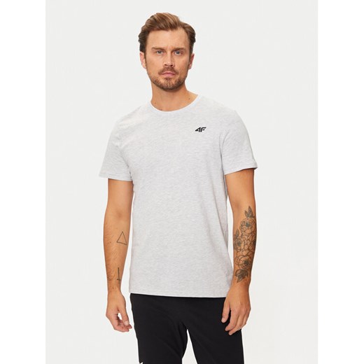 4F T-Shirt 4FWMM00TTSHM1843 Szary Regular Fit ze sklepu MODIVO w kategorii T-shirty męskie - zdjęcie 184016075