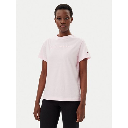 Champion T-Shirt 117650 Różowy Slim Fit ze sklepu MODIVO w kategorii Bluzki damskie - zdjęcie 184016189