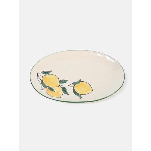 Sinsay - Talerz z ręcznie malowanym wzorem - żółty Sinsay One Size Sinsay