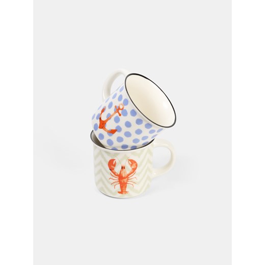 Sinsay - Kubki z morskim wzorem 2 pack - błękitny Sinsay One Size Sinsay