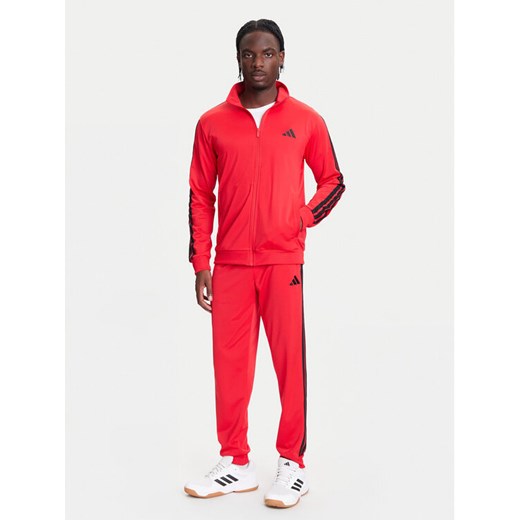 adidas Dres Basic 3-Stripes JI8852 Czerwony Regular Fit ze sklepu MODIVO w kategorii Dresy męskie - zdjęcie 184019246