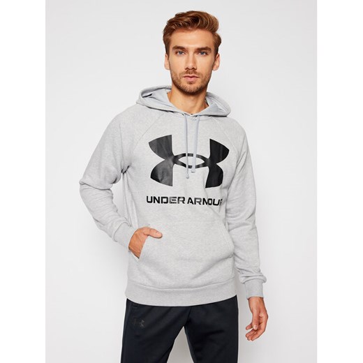 Under Armour Bluza Ua Rival 1357093 Szary Regular Fit ze sklepu MODIVO w kategorii Bluzy męskie - zdjęcie 184019248