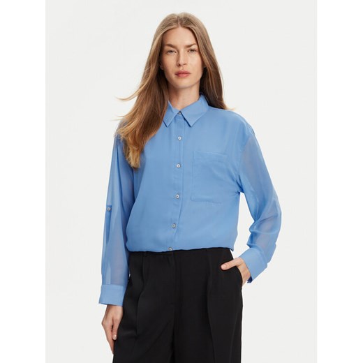 Calvin Klein Koszula LV044B902G Niebieski Regular Fit ze sklepu MODIVO w kategorii Koszule damskie - zdjęcie 184019276