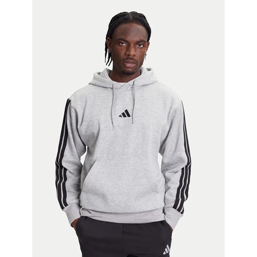 adidas Bluza Essentials 3-Stripes JE6302 Szary Regular Fit ze sklepu MODIVO w kategorii Bluzy męskie - zdjęcie 184019299