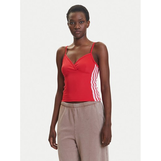 adidas Top Seasonal Essentials 3-Stripes JM1910 Czerwony Slim Fit ze sklepu MODIVO w kategorii Bluzki damskie - zdjęcie 184019425