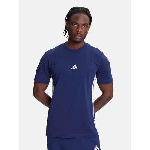 adidas T-Shirt Essentials 3-Stripes JE6399 Niebieski Regular Fit ze sklepu MODIVO w kategorii T-shirty męskie - zdjęcie 184019458