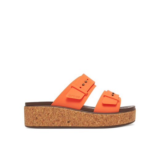 Crocs Klapki Brooklyn Cork Buckle 211252 Pomarańczowy ze sklepu MODIVO w kategorii Klapki damskie - zdjęcie 184019459