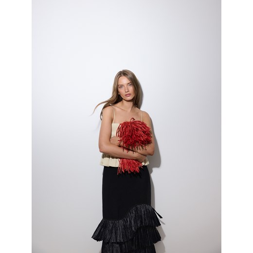Reserved - Torebka na ramię z frędzlami - czerwony ze sklepu Reserved w kategorii Kopertówki - zdjęcie 184020839