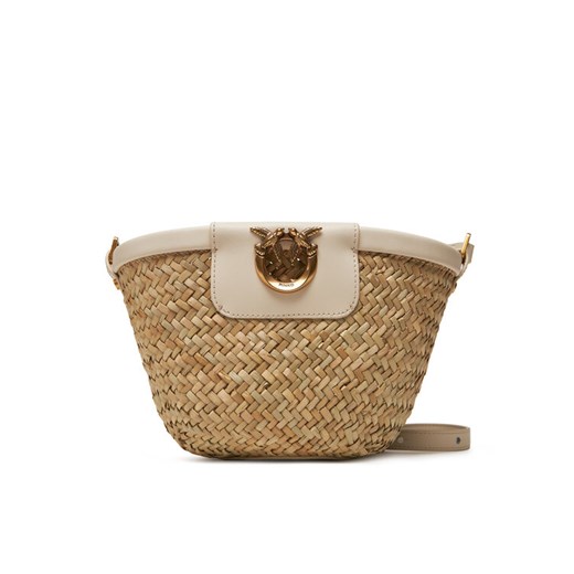 Torebka PINKO Love Summer Bucket PE 25 PLTT 103325 A1RL Beżowy ze sklepu eobuwie.pl w kategorii Listonoszki - zdjęcie 184021986