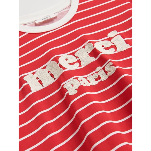 Reserved - T-shirt oversize w paski - wielobarwny Reserved S Reserved