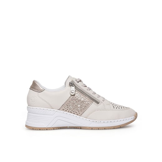 Rieker Sneakersy N4344-60 Écru ze sklepu MODIVO w kategorii Półbuty damskie - zdjęcie 184023445