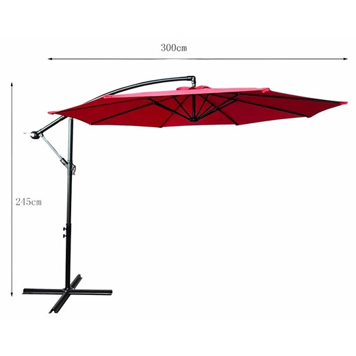 Czerwony okrągły parasol ogrodowy - Sunbrella Elior One Size Edinos.pl
