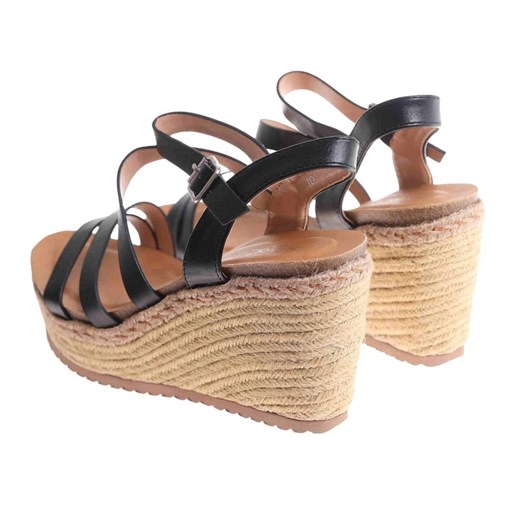 Espadryle damskie na platformie z klamrą casualowe