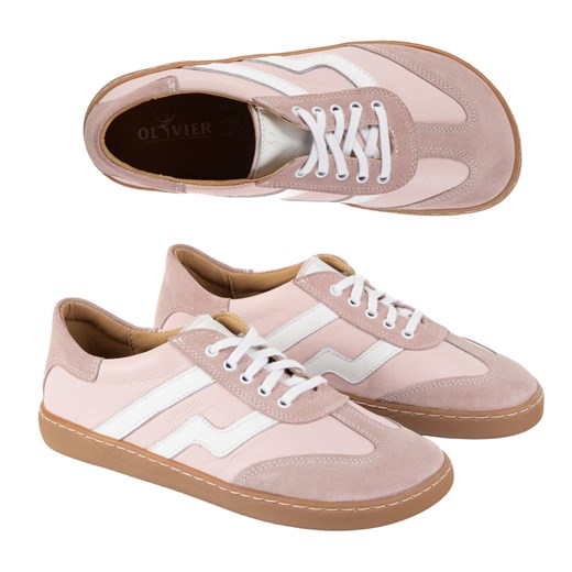 Buty barefoot damskie skórzane Olivier Eliza różowe ze sklepu butyolivier w kategorii Półbuty damskie - zdjęcie 184024528