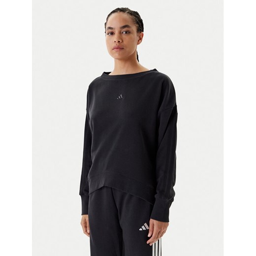 adidas Bluza Seasonal Essentials 3-Stripes JM1900 Czarny Regular Fit ze sklepu MODIVO w kategorii Bluzy damskie - zdjęcie 184025298