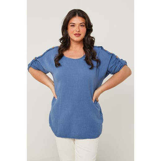 Curvy Lady Bluzka w kolorze niebieskim ze sklepu Limango Polska w kategorii Bluzki damskie - zdjęcie 184025485
