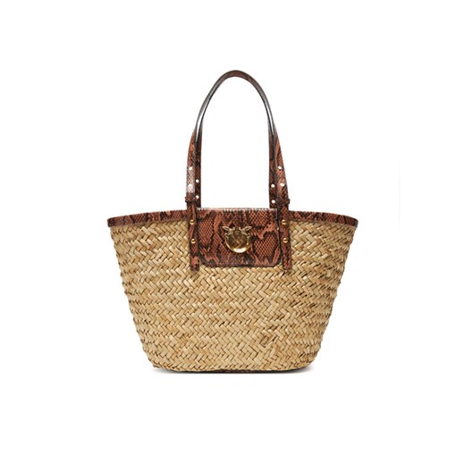 Torebka PINKO Love Summer Basket PE 25 PLTT 103324 A2GO Beżowy ze sklepu eobuwie.pl w kategorii Torby letnie - zdjęcie 184025996