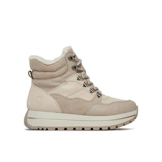 Sneakersy Rieker N4002-60 Beżowy ze sklepu eobuwie.pl w kategorii Workery damskie - zdjęcie 184026028