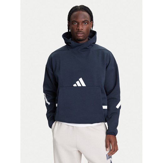 adidas Bluza Z.N.E. JW4729 Granatowy Loose Fit ze sklepu MODIVO w kategorii Bluzy męskie - zdjęcie 184026659