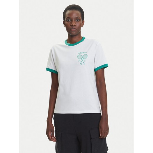 adidas T-Shirt Retro Tennis JY0276 Biały Regular Fit ze sklepu MODIVO w kategorii Bluzki damskie - zdjęcie 184026679
