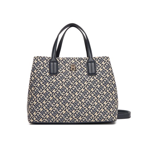 Tommy Hilfiger Torebka Th Jacquard Satchel AW0AW17444 Granatowy ze sklepu MODIVO w kategorii Torebki damskie - zdjęcie 184026769