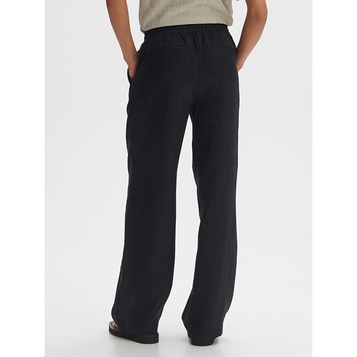 OPUS Lniane spodnie w kolorze czarnym Opus 38 wyprzedaż Limango Polska