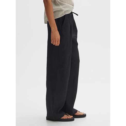 OPUS Lniane spodnie w kolorze czarnym Opus 40 Limango Polska okazja