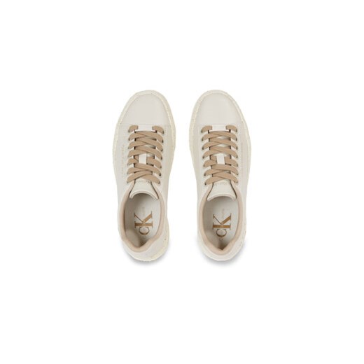 Sneakersy Calvin Klein Jeans Bold Vulc Flatf Low Laceup Wn YW0YW01229 Beżowy 38 eobuwie.pl