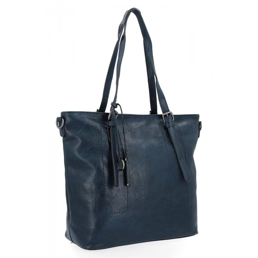 Uniwersalna Torebka Damska XL Shopper Bag firmy Hernan HB0213-1 Granatowa ze sklepu PaniTorbalska w kategorii Torby Shopper bag - zdjęcie 184029837