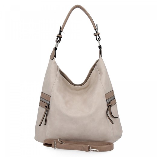 Uniwersalna Torebka Damska firmy Hernan HB0377 Beżowa ze sklepu PaniTorbalska w kategorii Torby Shopper bag - zdjęcie 184029859