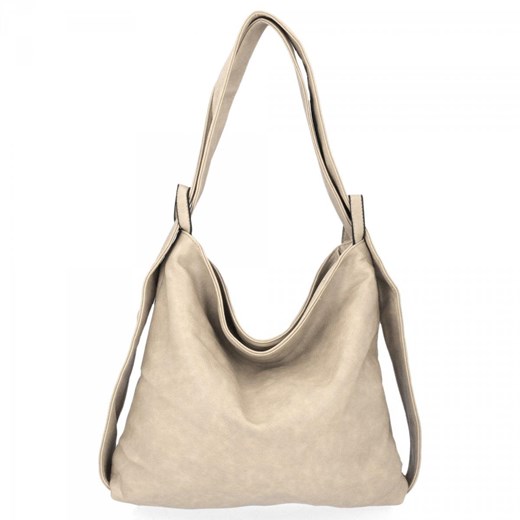 Torebka Uniwersalna Plecak Hernan Beżowa HB0161 ze sklepu PaniTorbalska w kategorii Torby Shopper bag - zdjęcie 184029908