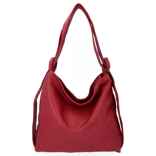 Uniwersalna Torebka Damska Hernan Plecaczek XL Czerwona ze sklepu PaniTorbalska w kategorii Torby Shopper bag - zdjęcie 184029937