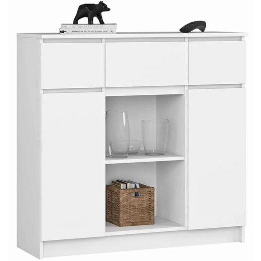 Biała minimalistyczna komoda do salonu N4-G26 ze sklepu Edinos.pl w kategorii Komody - zdjęcie 184030006