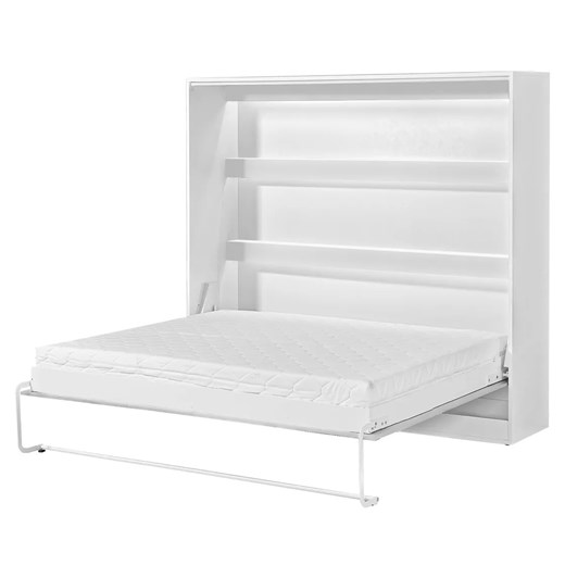 Bialy poziomy tapczan z półką 160x200 C6-L14 ze sklepu Edinos.pl w kategorii Łóżka i materace - zdjęcie 184030015