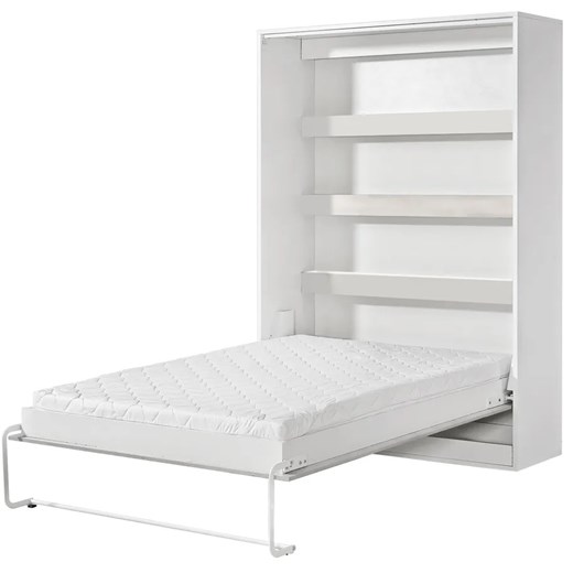 Pionowy biały tapczan z czarnym uchwytem 160x200 D2-K20 ze sklepu Edinos.pl w kategorii Łóżka i materace - zdjęcie 184030019