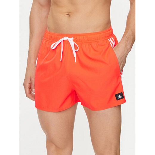 adidas Szorty kąpielowe 3-Stripes CLX IS2053 Pomarańczowy Regular Fit ze sklepu MODIVO w kategorii Kąpielówki - zdjęcie 184030187