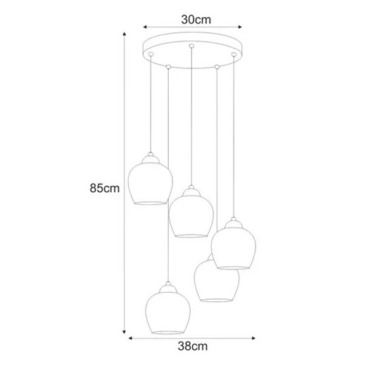 Lampa wisząca z kloszami biała Kilota Lumes One Size Edinos.pl