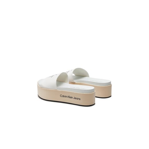 Klapki Calvin Klein Jeans Flatform Sandal Met YW0YW01036 Écru 38 eobuwie.pl