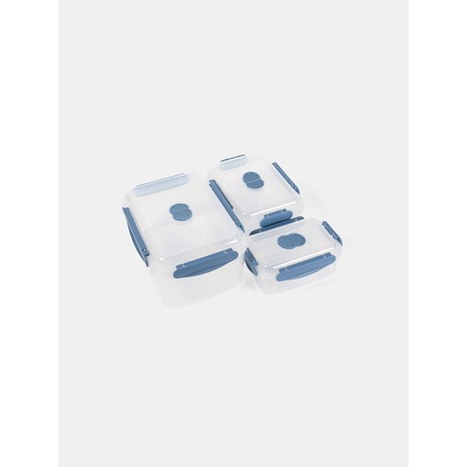 Sinsay - Pojemniki na żywność z pokrywką 3 pack - niebieski Sinsay One Size Sinsay