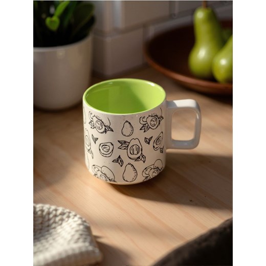 Sinsay - Ceramiczny kubek z uchem z kolorowym środkiem - zielony ze sklepu Sinsay w kategorii Kubki - zdjęcie 184032588