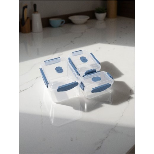 Sinsay - Pojemniki na żywność z pokrywką 3 pack - niebieski ze sklepu Sinsay w kategorii Pojemniki kuchenne - zdjęcie 184032598
